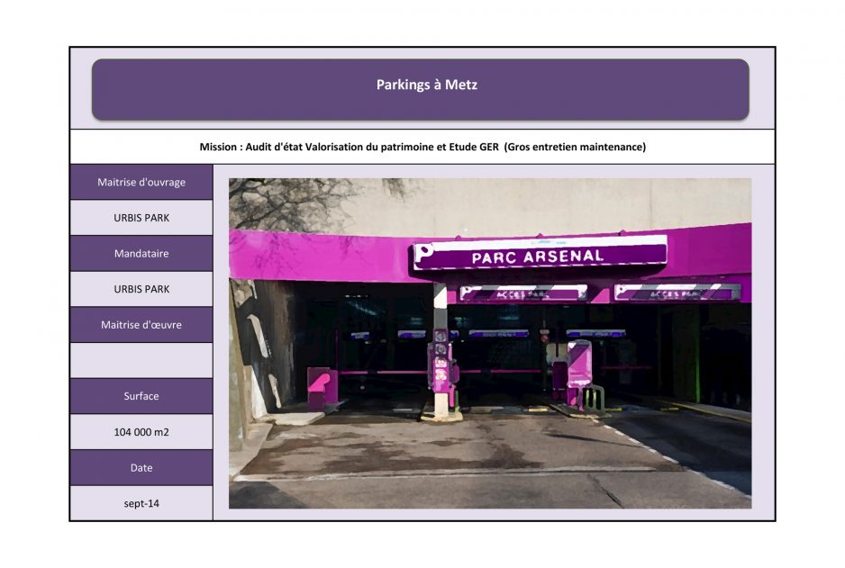 Audit d'état valorisation du patrimoine - Urbis Park