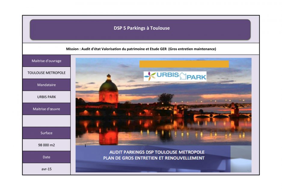 Audit d'état valorisation du patrimoine - Toulouse Métropole
