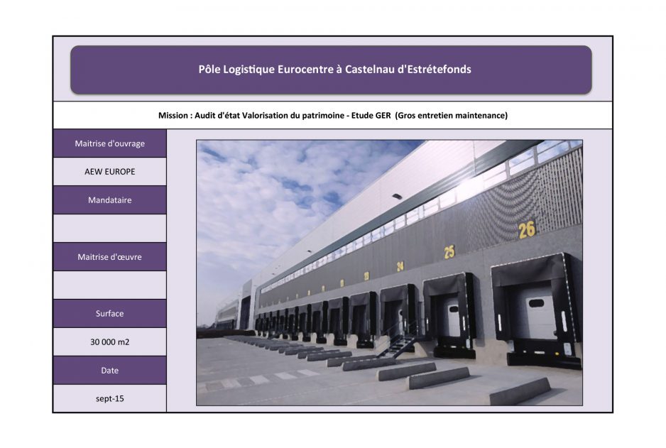 Audit d'état valorisation du patrimoine - AEW Europe