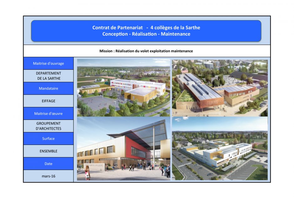 Réalisation du volet exploitation maintenance - Département de la Sarthe