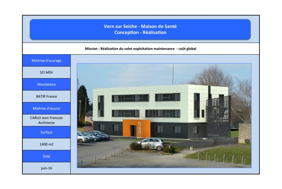 Réalisation du volet exploitation maintenance - SCI MSV
