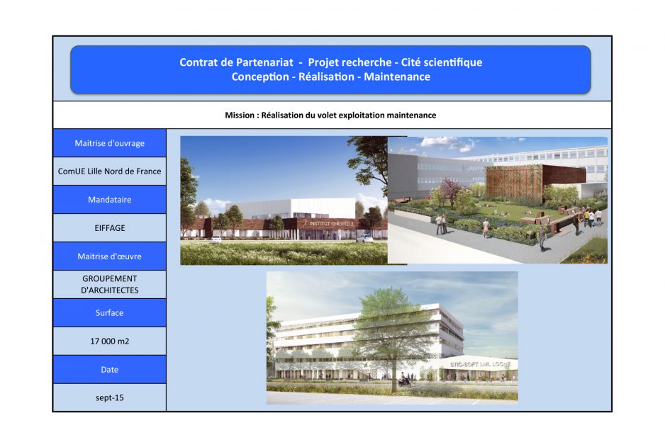 Réalisation du volet exploitation maintenance - ComUE Lille Nord de France