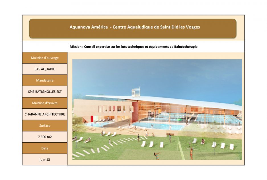 Conseil expertise sur les lots techniques et équipements de Balnéothérapie - SAS Aquadie