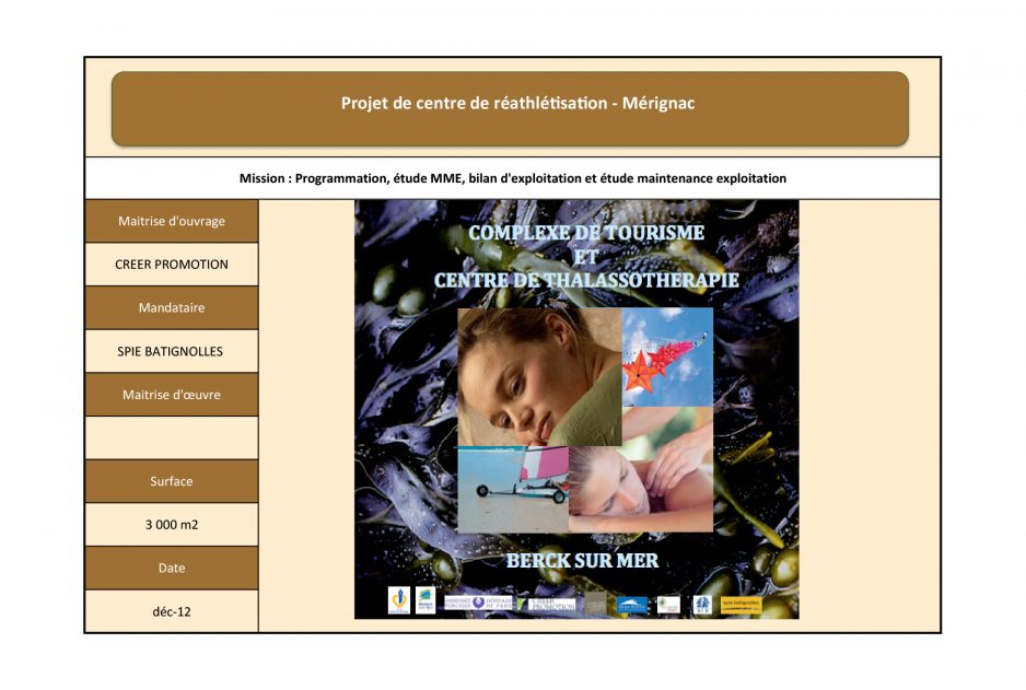 Programmation, étude MME, bilan d'exploitation et étude maintenance exploitation - CREER PROMOTION